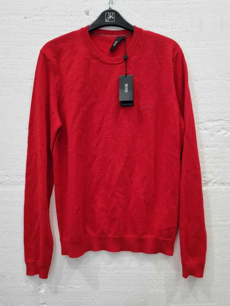 Hugo Boss Hugo Boss Bagritte Red Crew Neck Wool Jumper  Size: Small 