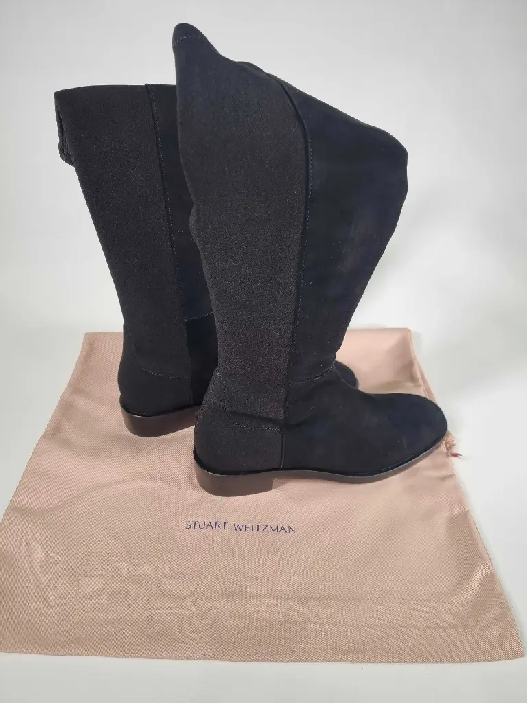 Stuart Weitzman  Black Suede Keelan City To The Knee Boots  Size: 38.5 