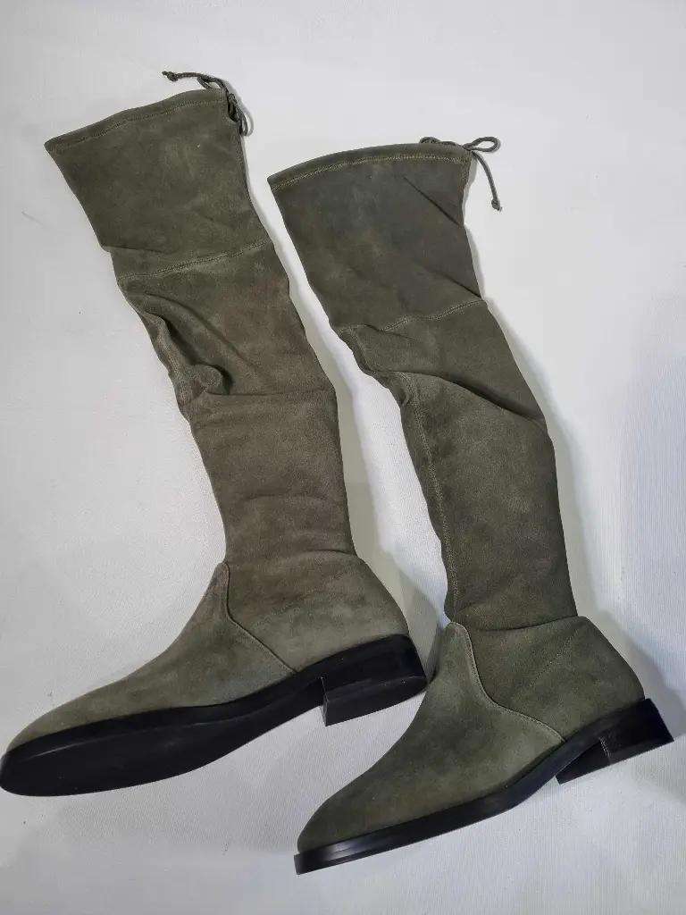 Stuart Weitzman Khaki Suede Jocey City Over The Knee Boots  Size:  Eur 38.5