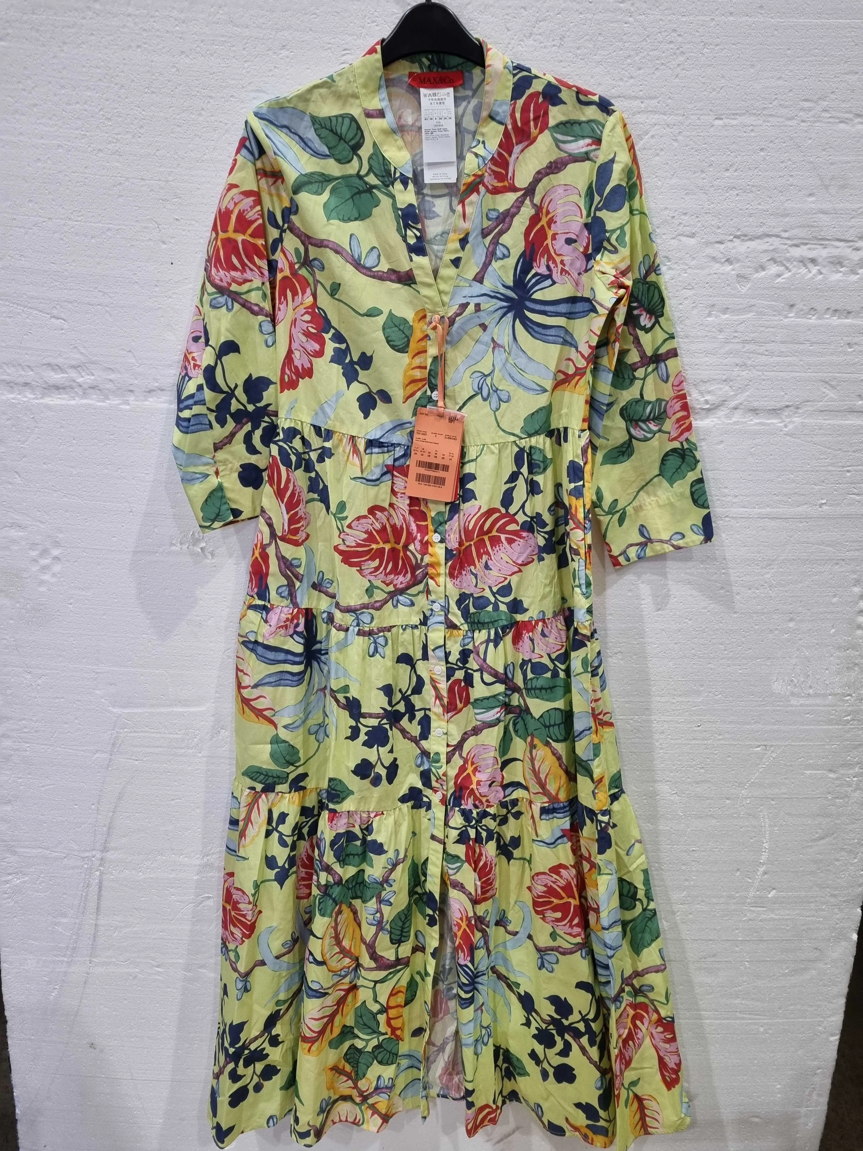 Max & Co Yellow dress in floral print  Size: Uk 6