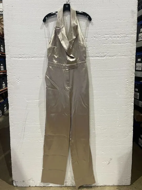 Reiss - Champagne Martine Tux Design Jumpsuit  Size: UK 14