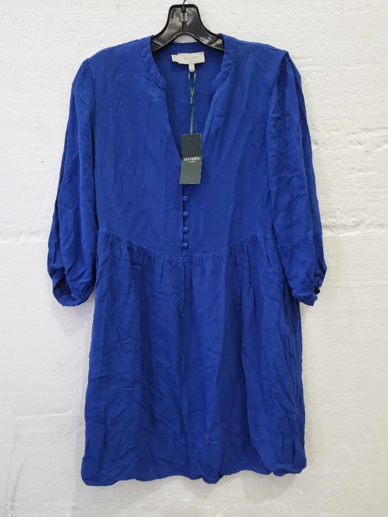 Hobbs London Blue Jessie V-Neck Mini Dress  Size: Uk 10