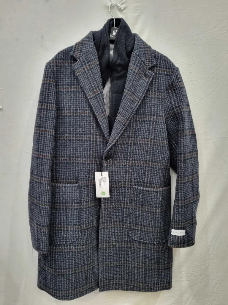 Gianni Feraud Navy Number 10 Wool Blend Coat  Size: 42