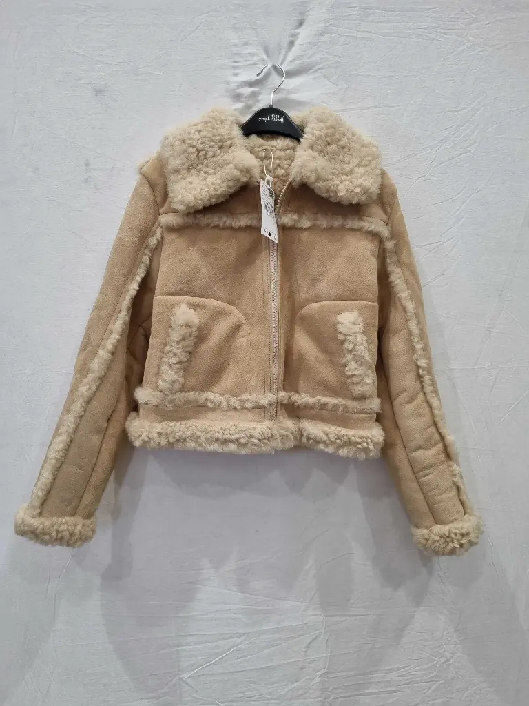 Mango - Tan Double-Sided Leather Jacket   Size: Small
