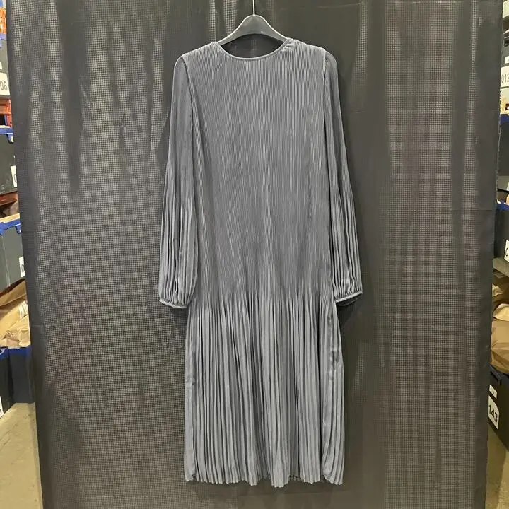 Mint Velvet-M-Dark Grey Pleated Midi Dress Size: Medium