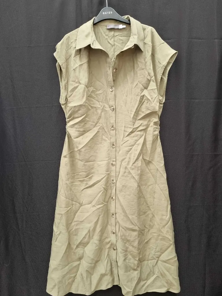 Mint Velvet Ruched Shirt Midi Dress Size: Uk 16