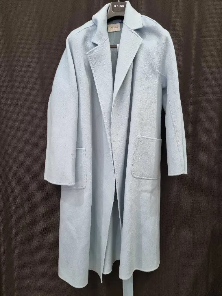 No Eleven - Seafoam Cashmere Blend Wrap Coat Size: Xlarge