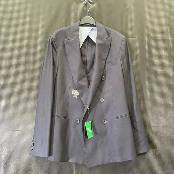 Emporio Armani - Blue Navy Double Breasted Wool Blend Blazer Size: Uk 40/Eu 50