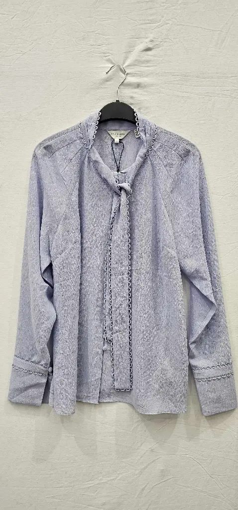 Ted Baker - Blue Julinaa Tie Neck Blouse - Blue Size: 2