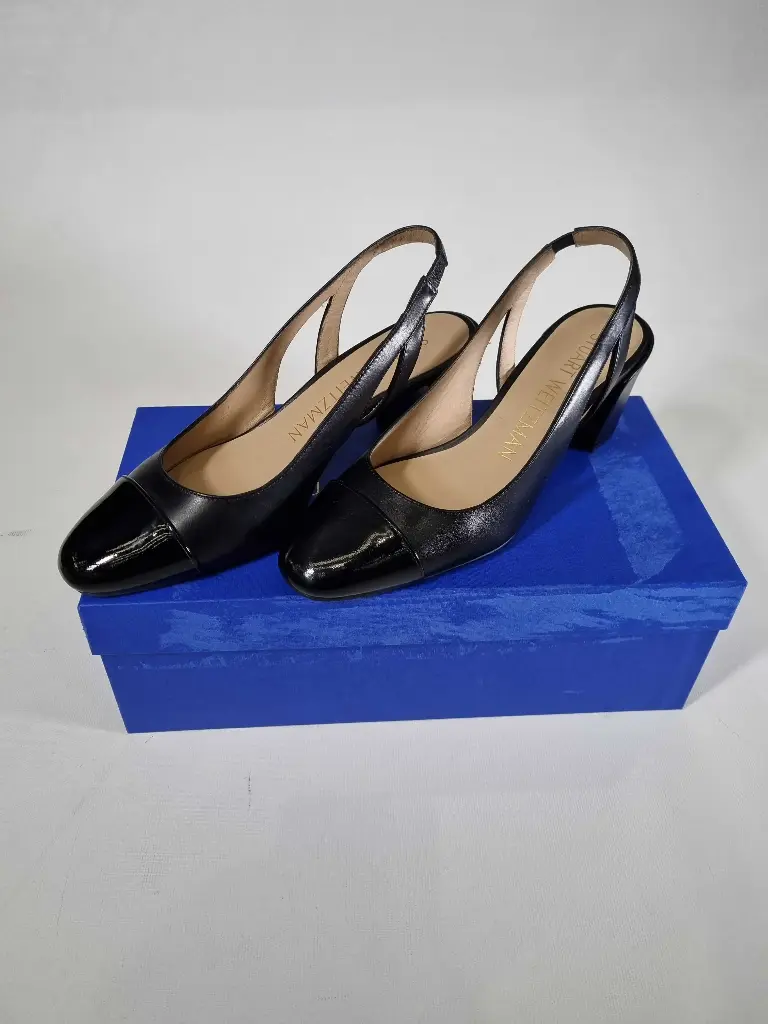 Stuart Weitzman - Black Sleek 50 Slingback Heeled Shoe Size: Eur 38