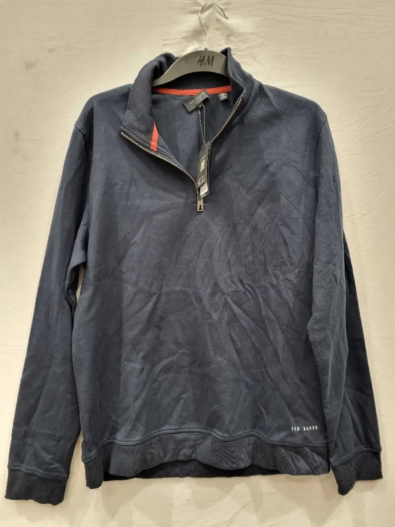 Ted Baker - Navy Antram Quarter Zip Jumper  Size: 4