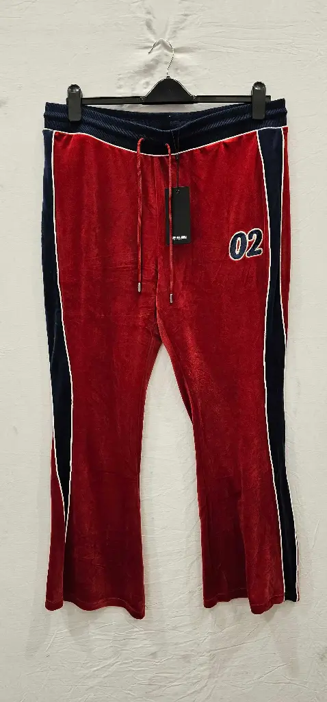 True Religion - Red Pannelled Bootcut Tracksuit Bottoms - Red Size: Xl