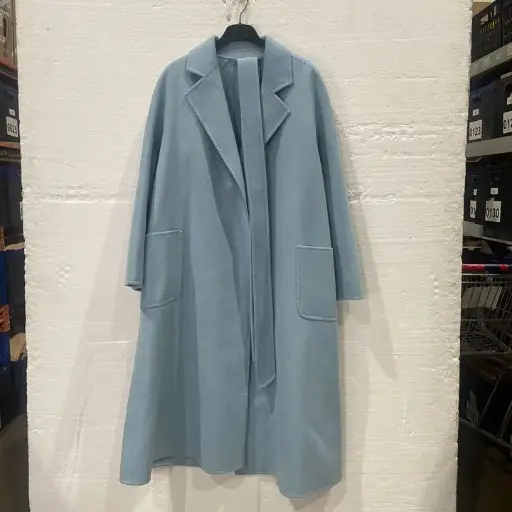 [VF3407] N°· Eleven-Wne599 - Seafoam Wrap Coat-Xs-Seafoam Cashmere Blend Wrap Coat  Size:  Xs