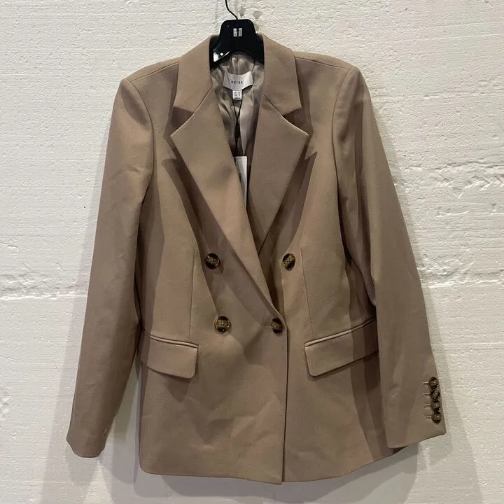 [VF3730] Reiss-18202067-10-Nude Adelaide Double Breasted Blazer  Size: UK 10