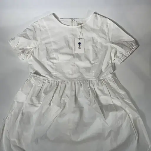[VF3845] Orla Kiely- Cotton Fitted White Dress  Size: Large