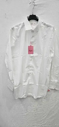 [VF4323] Thomas Pink - White Classic Fit Light Muslin Cotton Shirt - White  Size: 17R