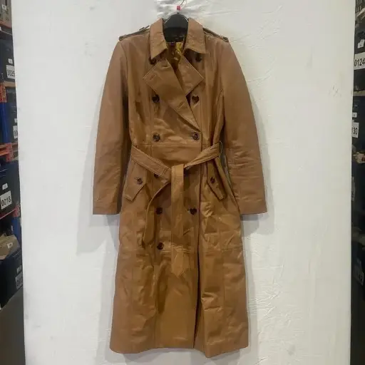 [VF4405] Muubaa - Tan Short Leather Trench Coat  Size: Uk 10