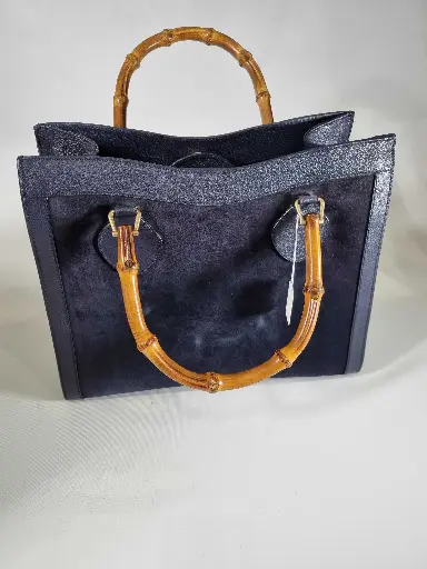 [VF4570] Gucci Navy Gucci Bamboo Handbag  Size: One Side