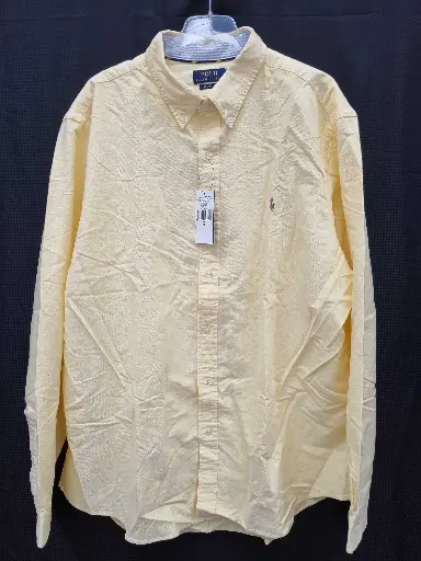 [VF4791] Polo Ralph Lauren Yellow Custom Fit Cotton Oxford Shirt Size: Xxl