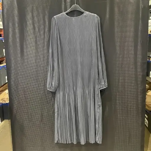 [VF4813] Mint Velvet-M-Dark Grey Pleated Midi Dress Size: Medium