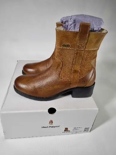 [VF4996] Hush Puppies - Womens Brown Leather Saskia Boots Size: Uk 7