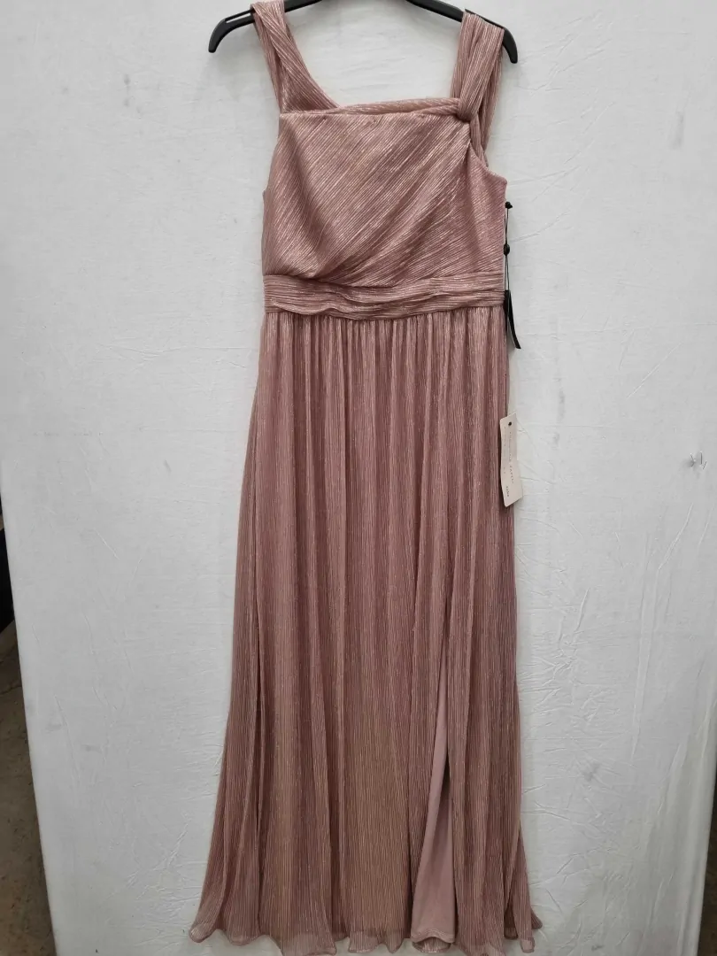 [VF5649] Adrianna Papell Women'S Crinkle Metallic Gown Special Occasion Size: Uk 12