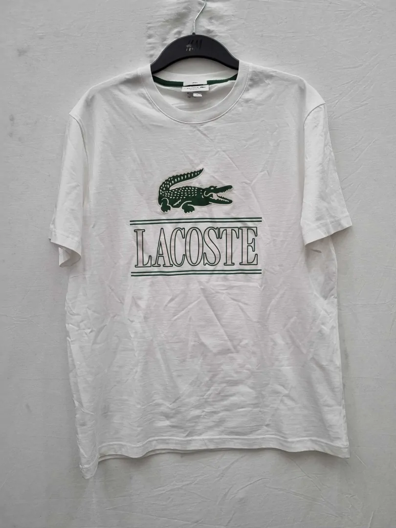 [VF5676] Lacoste Graphic Front T-Shirt In White Size: Xlarge